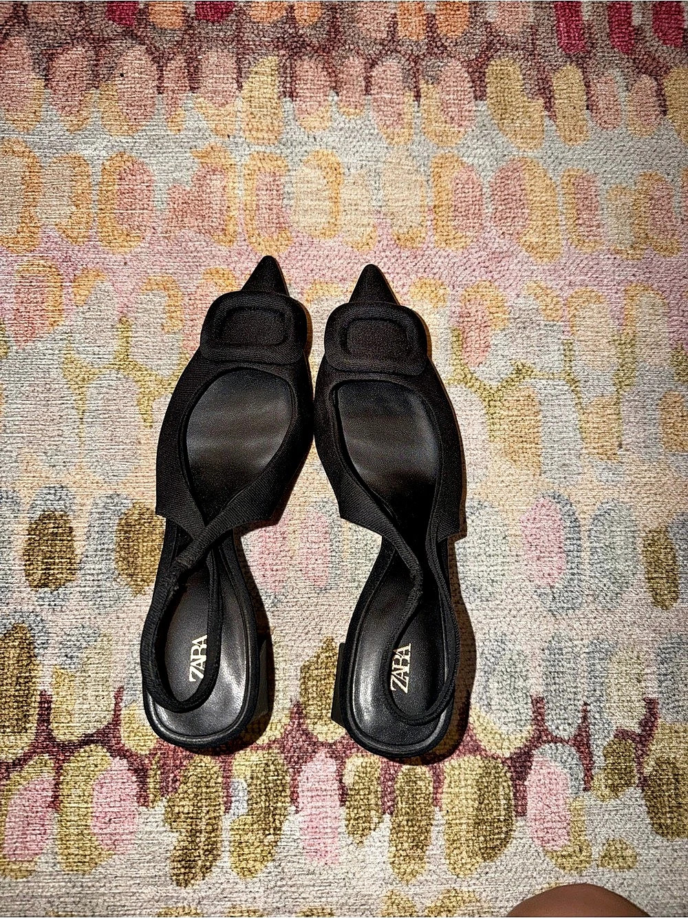 Zara Fabric Block Heel with Buckle